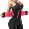 Women's waist trainer Neoprene sauna sweat training belt waist shaping belt (pink) S size