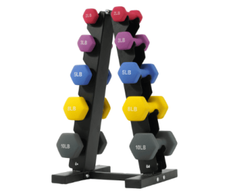 Color Neoprene Dumbbell Set With Rack, Multiple Weight Options, Set--Only Supports Self Pickup (Option: 56LB Set)