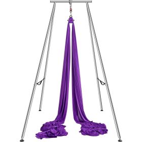 VEVOR Aerial Yoga Frame & Yoga Hammock, 9.67 ft Height Professional Yoga Swing Stand Comes with 13.1 Yards Aerial Hammock (Includes Hammock: Yes, Color: Purple)
